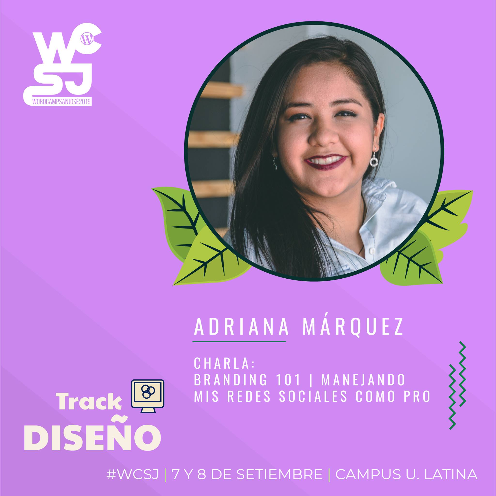 Adriana Márquez ponente del WordCamp San José 2019