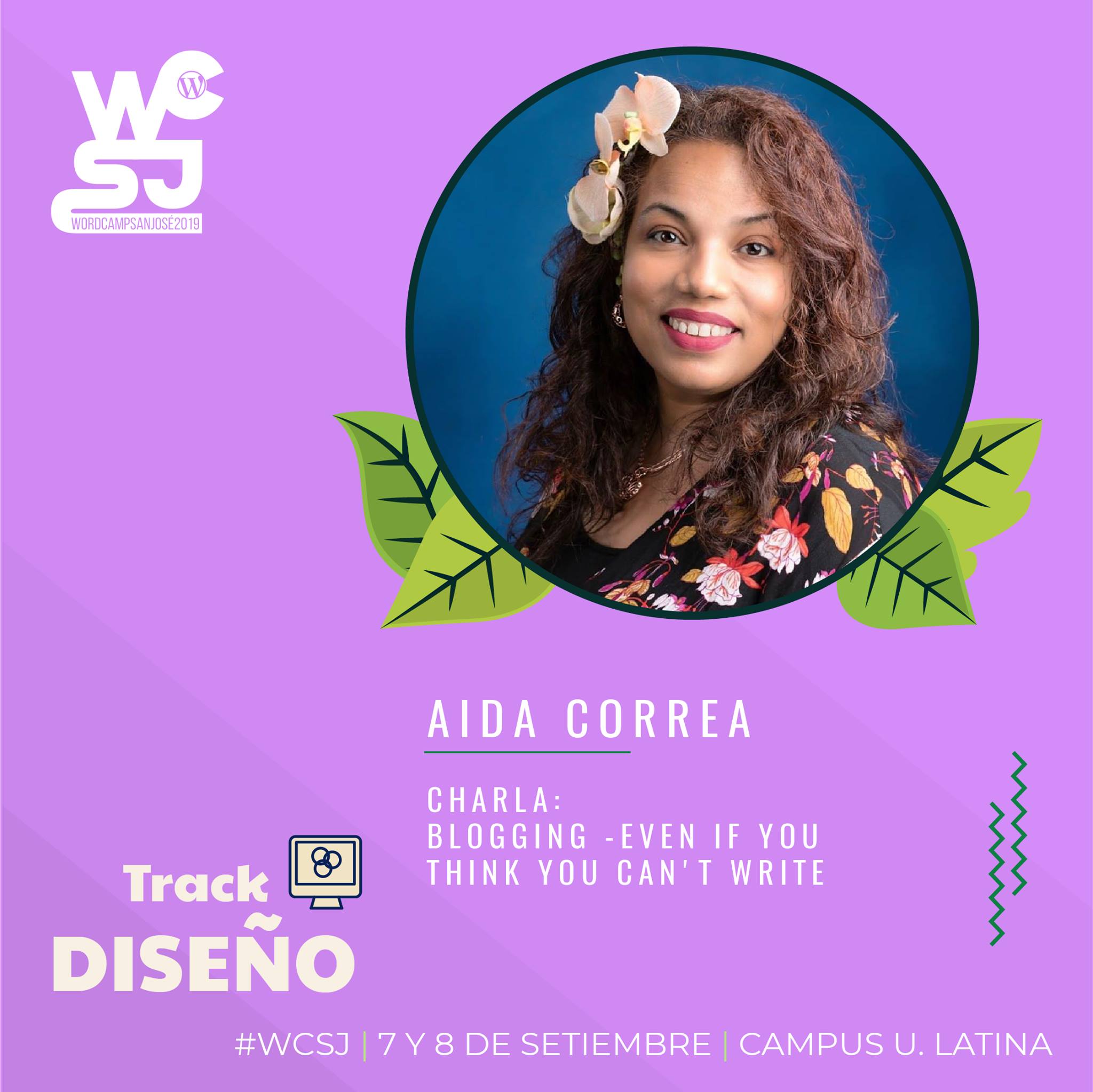 Aida Correa Ponente del WordCamp San José 2019