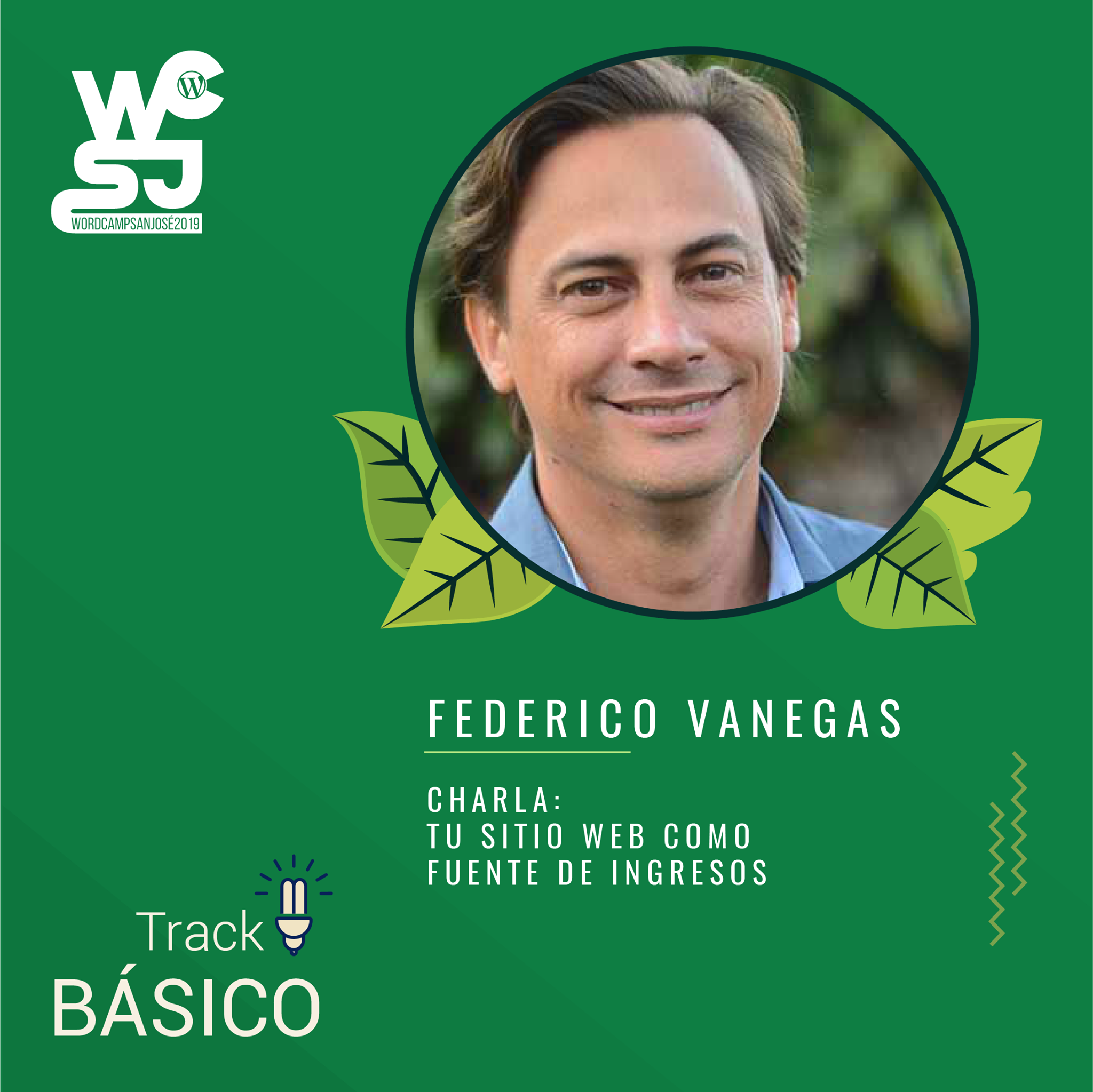 Federico Vanegas ponente del WordCamp San José 2019