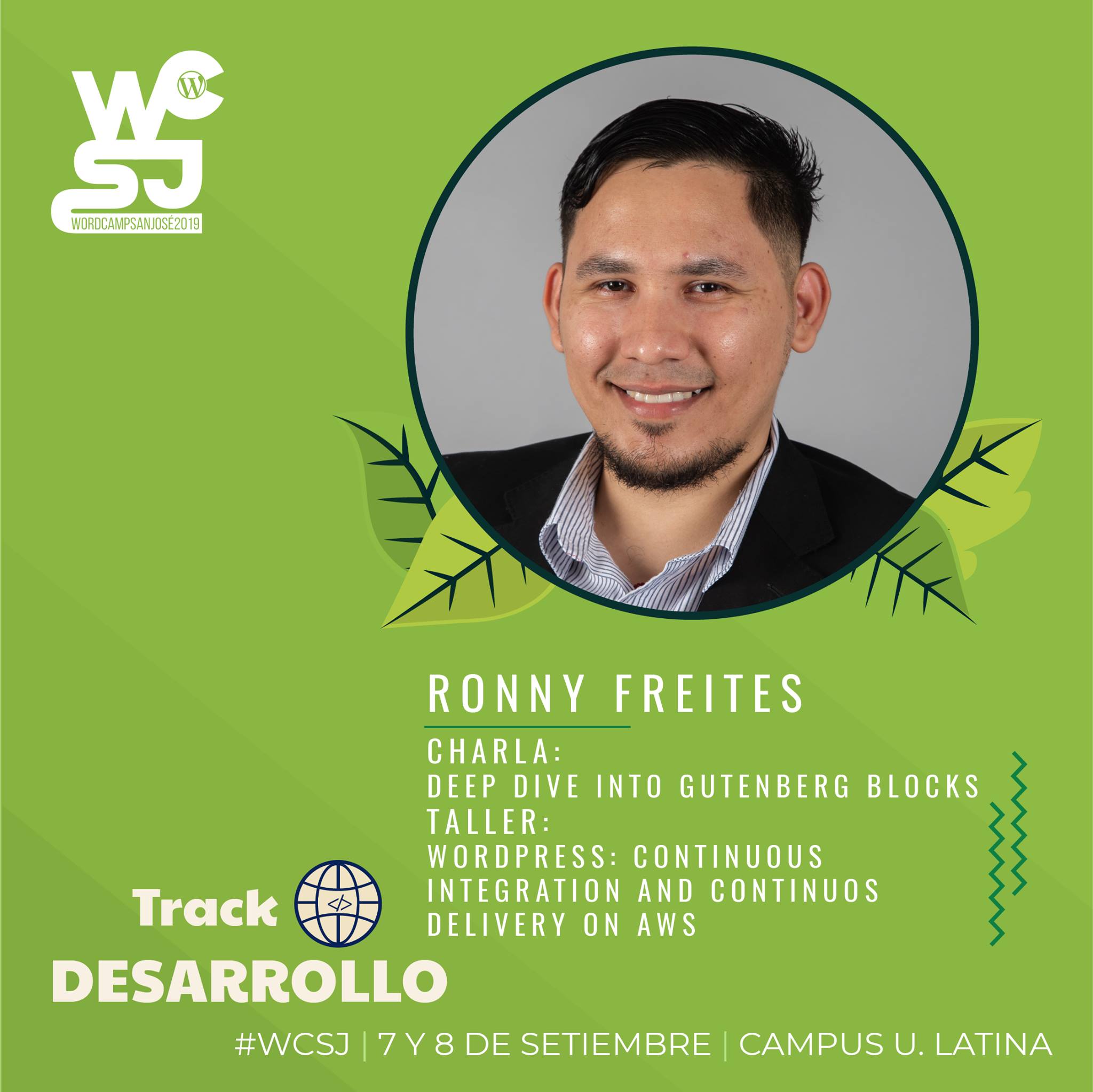 Ronny Freites ponente del WordCamp Sj 2019