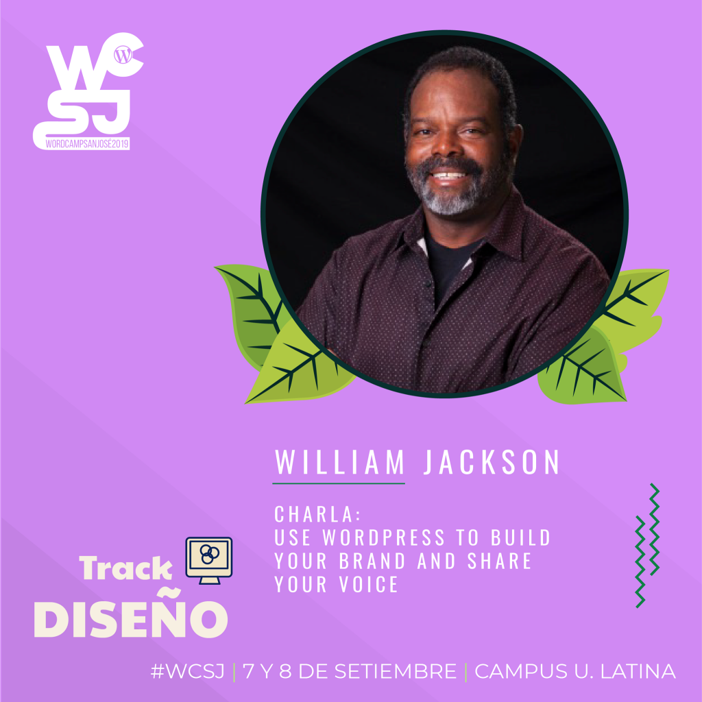 Wiliam Jackson ponente del WordCamp Sj 2019
